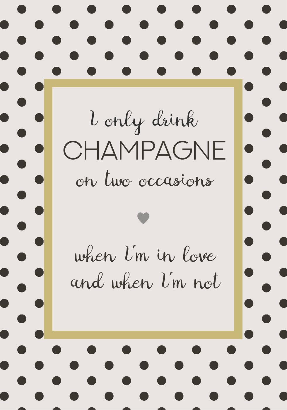 Plaque métal I ONLY DRINK CHAMPAGNE