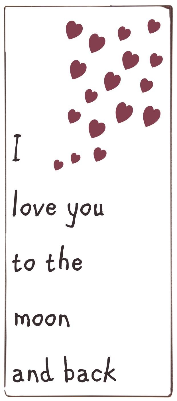 Plaque métal I LOVE YOU TO THE MOON